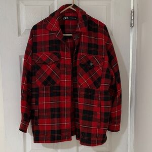 Zara Plaid Overshirt Jacket